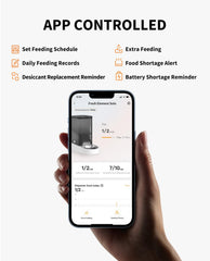 PETKIT automatic cat feeder app control showing remote scheduling