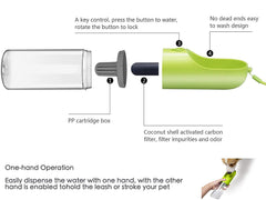 PETKIT coconut-filter section on bottle highlights impurity reduction.