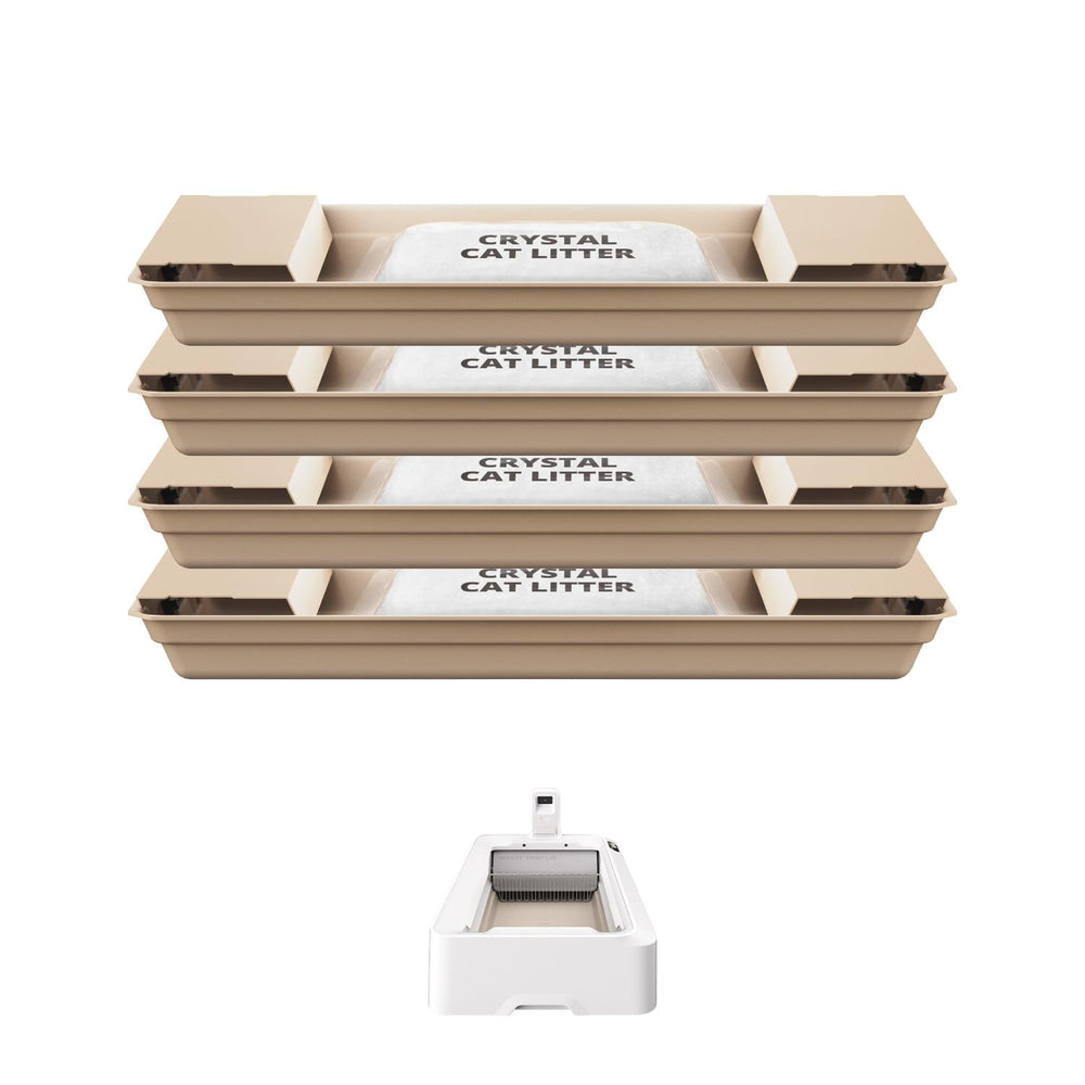 PETKIT Crystal Litter Tray front view shows dust-free design for a cleaner home