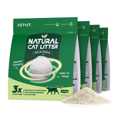 PETKIT tofu mixed litter clumping action forms tight clumps for easy scooping