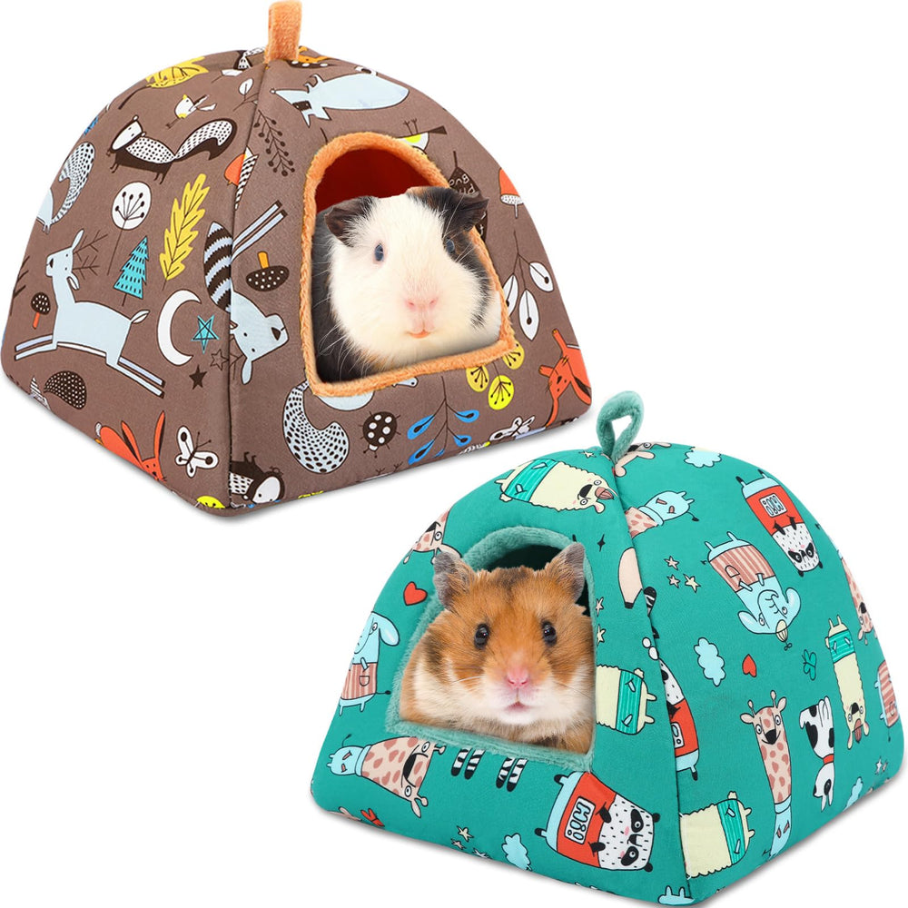 PETKNOWS Guinea Pig Bed dual-pack setup provides cozy hideouts for small pets