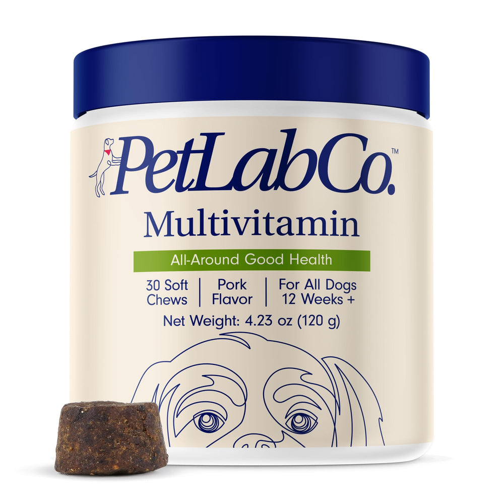PetLab Co 22-in-1 dog multivitamin chew, pork flavor, supports immune health.