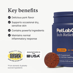 PetLab Co. Itch Relief Chew Pro pork flavor chews for daily dog care