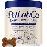 PetLab Co Joint Care Chews salmon flavor packaging supports active dogs' joints and mobility.
