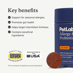 PetLab Co. pork-flavored probiotic chews close-up emphasize palatability and gut health.