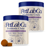 PetLab Co Probiotics for Dogs bottle close-up showing premium formula for digestive support.