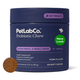 PetLab Co Probiotics for Dogs bottle with soft chews supports digestion and daily wellness