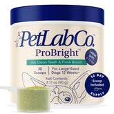PetLab Co ProBright dental powder large dog bottle for easy daily breath freshening.