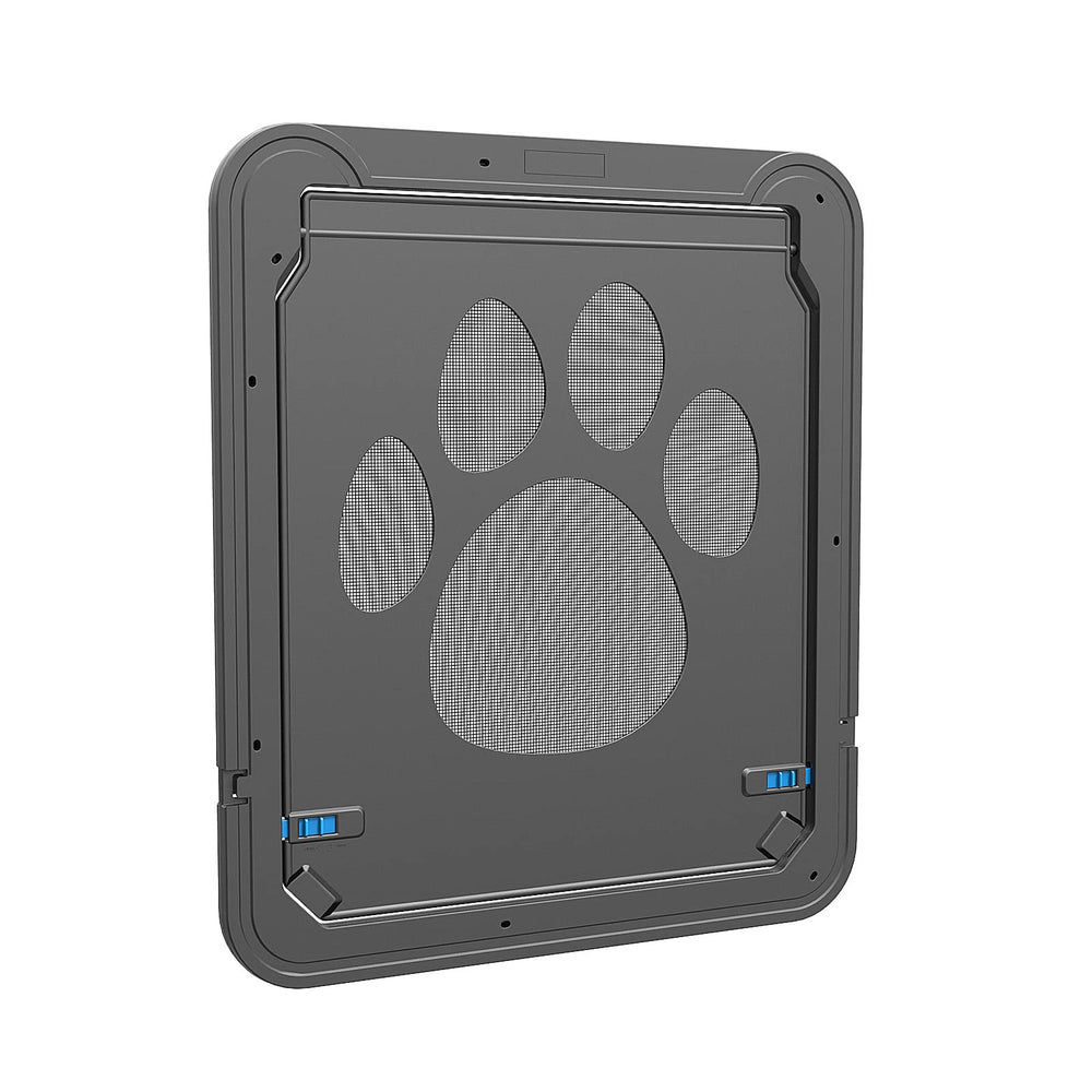 PETLESO dog door black screen outer frame shows sturdy mounting for doors