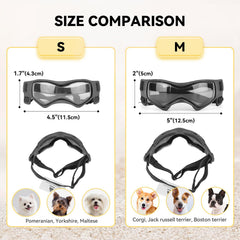PETLESO polycarbonate-lens provides durable eye protection from wind and dust.