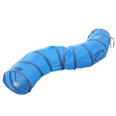 PetLike S Way cat tunnel blue extended view shows length for active play and exploration.