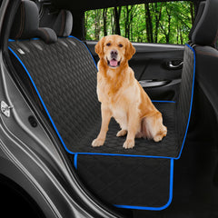 Petloox dog car seat cover back seat hammock protects upholstery during adventures.
