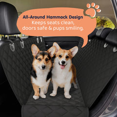Petloox car seat cover with non-slip backing keeps dog stable during commutes