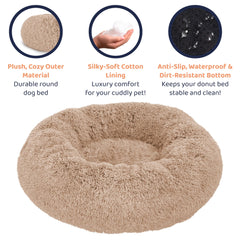 Petloox Donut Bed Cozy Nap Scene illustrates a peaceful afternoon rest.