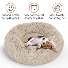 Petloox Donut Bed ultra-soft plush close-up shows inviting sink-in texture.