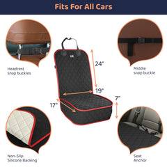 Petloox front seat dog cover easy installation for quick road trips