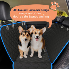 Petloox non-slip backseat cover with seat anchors prevents sliding for safer rides.