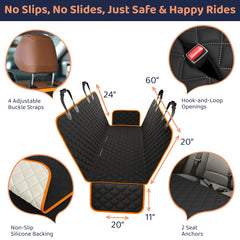 Petloox XL car seat cover waterproof material guards upholstery from spills.