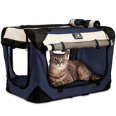 PetLuv soft-sided carrier front view shows roomy interior for travel comfort.