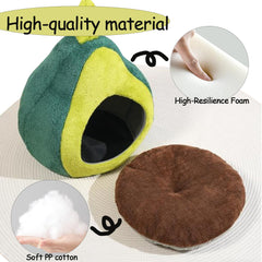 Petmarket Avocado Cat Bed non-slip bottom helps prevent slips on slick floors