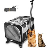 Petmarket cat carrier 2 cats double compartment design helps prevent fights during travel.