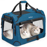 PetMasion extra large cat carrier closed view showing durable soft-sided design for easy travel and comfort.