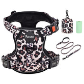 Petmolico No Pull Harness Medium Leopard – front view highlighting chest loop for training and control