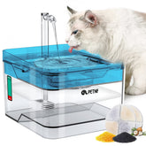 PETNF blue water fountain front view demonstrates compact, multi-pet hydration