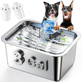 PETNF dog water fountain assembly shows easy disassembly for quick cleaning.