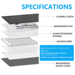 PETNF auto-thermal system maintains a steady warm temperature for pets.