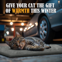 PETNF outdoor heating pad in a sheltered shed setting demonstrates practical outdoor use