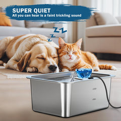 PETNF stainless-steel dog fountain component highlights durable construction for long-lasting hydration