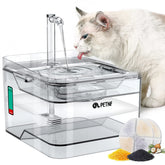 PETNF Transparent Water Fountain front view showcases large capacity and clean design for pets.