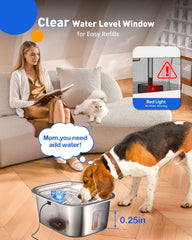 PETNF visible water window enables quick monitoring to keep pets hydrated.