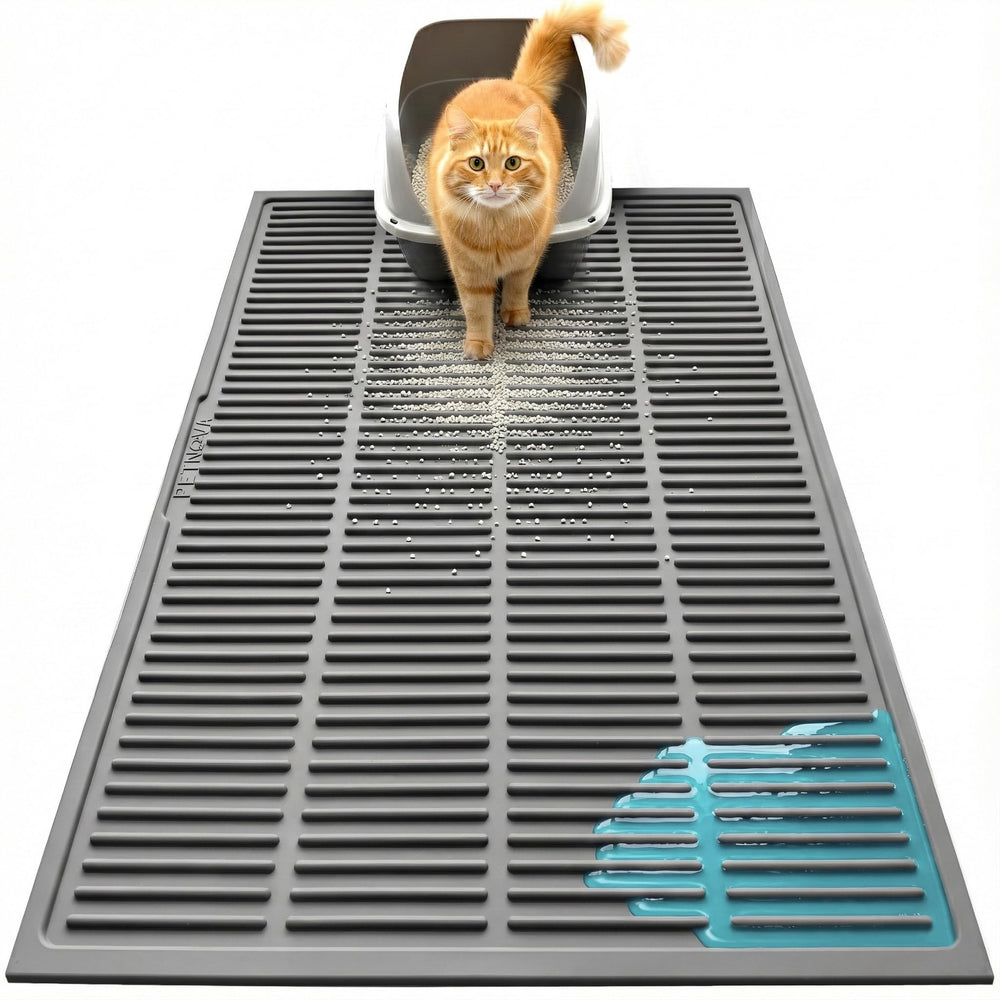 PetNova large cat litter mat closeup ridges trap litter and protect floors.