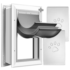 Petoasis 3-flaps dog door wall front view with weatherproof protection