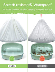PETOCAT litter liners drawstring handle enables quick, spill-free removal.