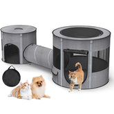 PETOCAT portable cat playpen with tunnel for versatile indoor-outdoor feline play