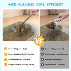 PETOCAT scoop-stand keeps litter tools organized, reducing floor mess.