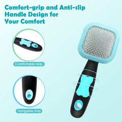 PETPAWJOY Slicker Brush effectively removes undercoat and trapped dirt without scratching