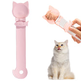 PETPAWLOVELY cat treat spoon pink side view for mess-free feeding