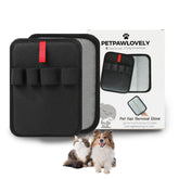 PETPAWLOVELY pet hair remover glove front view showing easy rub motion for fast cleanups