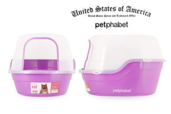 Petphabet purple side view demonstrates high back to minimize mess