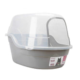 Petphabet Jumbo hooded litter box front view showing spacious interior for multi-cat use