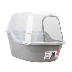 Petphabet Jumbo hooded litter box front view showing spacious interior for multi-cat use
