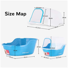 Petphabet jumbo hooded litter box top cover removable for easy cleaning and litter maintenance.