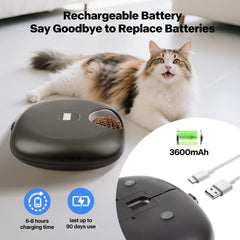Pet Prime cordless-rechargeable feeder offers hassle-free long-lasting operation.