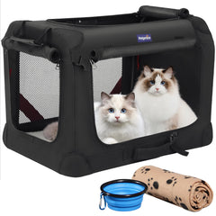 Petprsco large cat carrier 24x17x17 setup showing roomy interior for comfortable travels