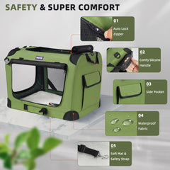 Petprsco carrier accessories including pad, blanket, and travel bowl.
