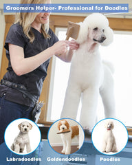 Petqueen large-dog grooming brush in action for smooth coats.